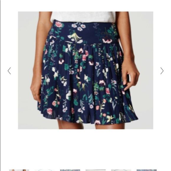 Loft Valley Dark Floral Silky Pleated Skirt Women’s 27 Inch Waist Loft SZ 0 - Picture 11 of 12